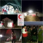 امدادرسانی به ۵۵ نفر از عشایر استان کرمانشاه- محور روانسر-کرمانشاه (روستای گراوند) در پی آتش سوزی چادر