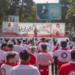 اجتماع عظیم امدادگران‌ ، داوطلبان و جوانان جمعیت هلال‌ احمر استان کرمانشاه در حمایت از مردم مظلوم فلسطین